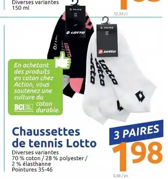 Action Chaussettes de tennis Lotto offre