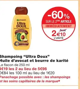 Monoprix Shampoing ultra doux offre