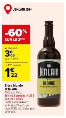 Carrefour Bière Blonde Jenlain offre