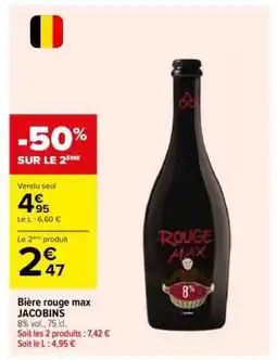 Carrefour BIÈRE ROUGE MAX JACOBINS offre