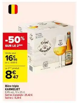 Carrefour Bière Triple Karmeliet offre