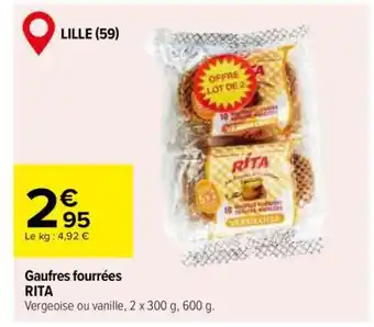 Carrefour GAUFRES FOURRÉES “RITA” offre