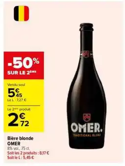 Carrefour Bière blonde OMER offre