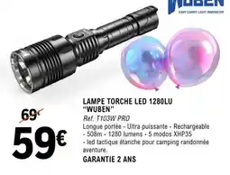 E.Leclerc LAMPE TORCHE LED 1280LU “WUBEN” offre