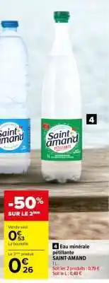 Carrefour Eau minérale pétillante SAINT-AMAND 1 L offre