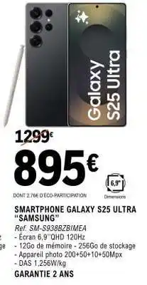 E.Leclerc SMARTPHONE GALAXY S25 ULTRA “SAMSUNG” offre