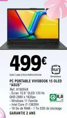 E.Leclerc PC PORTABLE VIVOBOOK 15 OLED “ASUS” offre