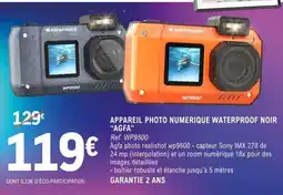 E.Leclerc APPAREIL PHOTO NUMERIQUE WATERPROOF NOIR 'AGFA' offre