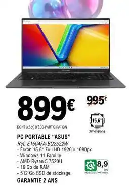 E.Leclerc PC PORTABLE ASUS offre