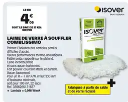 Brico Dépôt ISOVER Laine de verre à souffler comblissimo offre