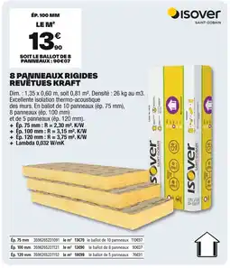 Brico Dépôt ISOVER 8 panneaux rigides revêtues kraft offre