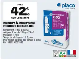 Brico Dépôt Enduit à joints en poudre gdx offre