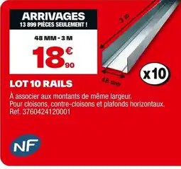 Brico Dépôt Lot 10 rails offre