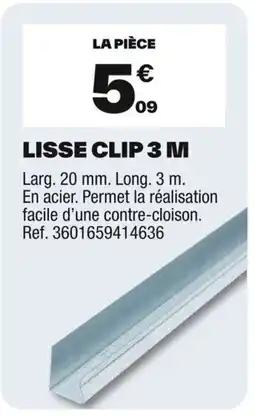 Brico Dépôt Lisse clip 3 m offre