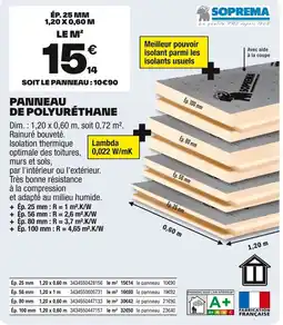 Brico Dépôt SOPREMA Panneau de polyurethane offre