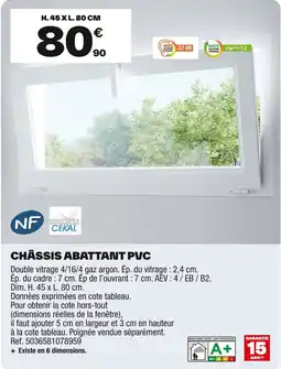 Brico Dépôt Châssis abattant pvc offre