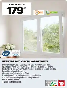 Brico Dépôt Fênetre pvc oscillo-battante offre