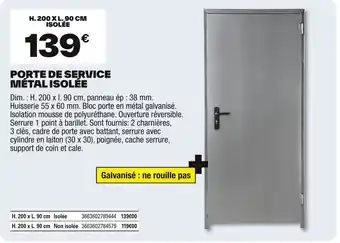 Brico Dépôt Porte de service métal isolée offre