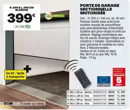 Brico Dépôt Porte de garage sectionnelle motorisée offre