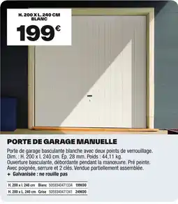 Brico Dépôt Porte de garage manuelle offre