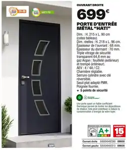 Brico Dépôt GEOM Porte d'entrée métal "hati” offre