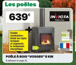 Brico Dépôt INVICTA Poêle à bois "vosges" 8 kw offre