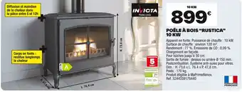 Brico Dépôt INVICTA Poêle à bois "rustica" offre