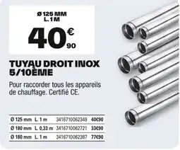 Brico Dépôt Tuyau droit inox 5/10ème offre