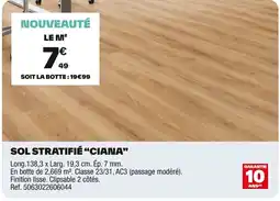 Brico Dépôt Sol stratifié “ciana” offre