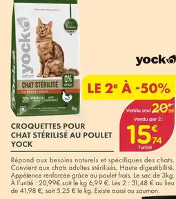 Point Vert Yock Croquettes pour chat stérilisé au poulet offre