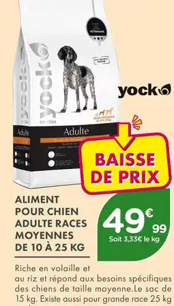 Point Vert Yock Aliment pour chien adulte races moyennes de 10 à 25 kg offre