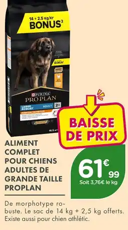 Point Vert Purina Pro Plan Aliment complet pour chiens adultes de grande taille offre