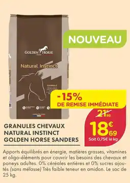 Point Vert Golden Horse Sanders Granules Chevaux Natural Instinct offre