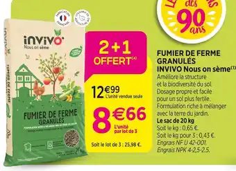 Delbard INVIVO Nous on sème FUMIER DE FERME GRANULÉS INVIVO Nous on sème offre