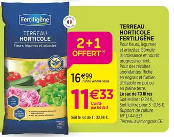 Delbard FERTILIGÈNE Terreau horticole FERTILIGÈNE offre