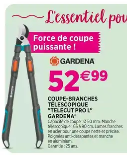 Delbard GARDENA Coupe-branches télescopique Telecut Pro L GARDENA offre