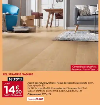 Gedimat Sol stratifié Namibie offre