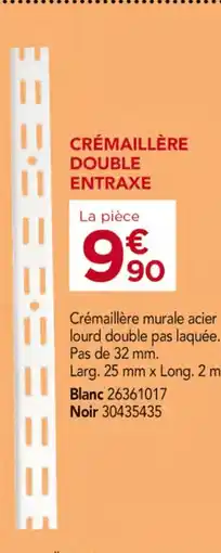 Gedimat Crémaillère double entraxe offre