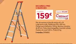 Gedimat Escabeau Pro 5 Marches offre