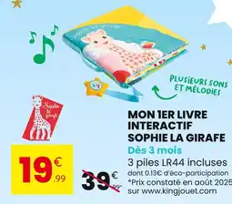 Stokomani Sophie la girafe Mon 1er livre interactif offre
