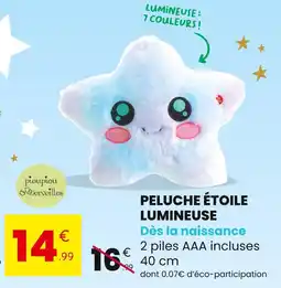 Stokomani Pioupiou & Merveilles Peluche étoile lumineuse offre