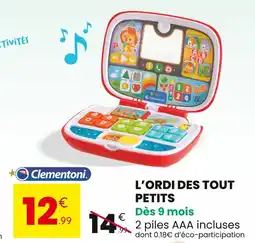 Stokomani Clementoni L'ordi des tout petits offre