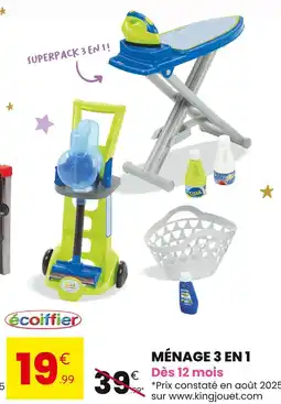 Stokomani Ecoiffier Ménage 3 en 1 offre