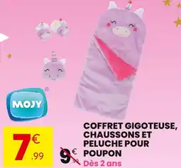 Stokomani MOJY Coffret gigoteuse, chaussons et peluche pour poupon offre