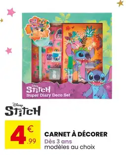 Stokomani Disney Stitch CARNET À DÉCORER offre