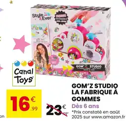 Stokomani Canal Toys GOM'Z Studio La Fabrique à Gommes offre