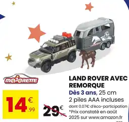 Stokomani Majorette Land Rover avec remorque offre