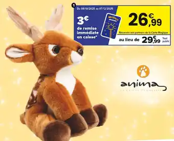 JouéClub ANIMA Peluche daim assis offre