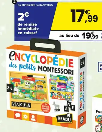 JouéClub HEADU Encyclopédie des petits Montessori | 3 ans offre