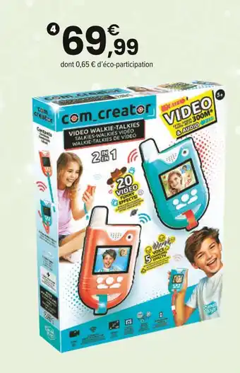 JouéClub COM.CREATOR Talkies-walkies vidéo offre